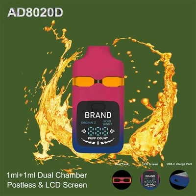 1+1 ML 용량 듀얼-탱크 포스트리스 Vape 장치